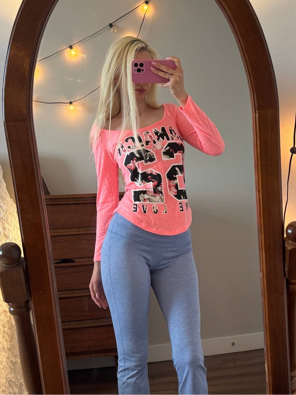 Pink long sleeve top
